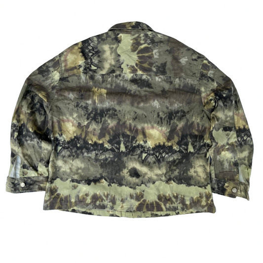 H&M Relaxed Fit Patterned shacket - Khaki green/Patterned