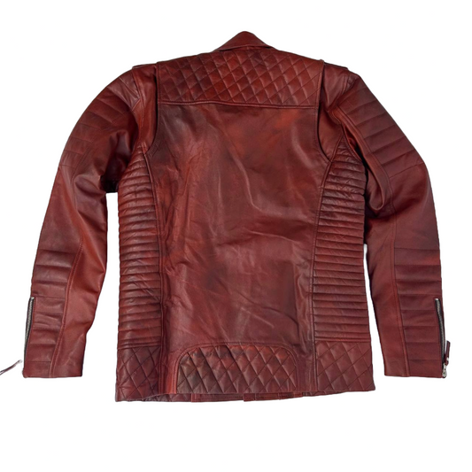 Red Leather Biker Jacket