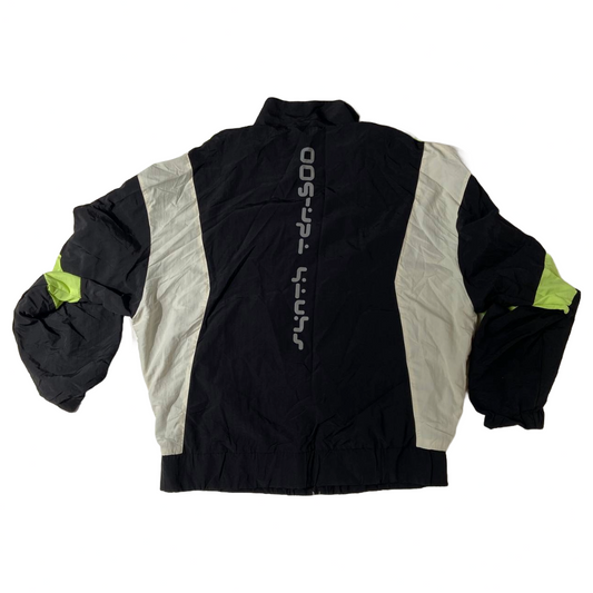 Zara Black Fluorescent Green Grey Sports Windbreaker
