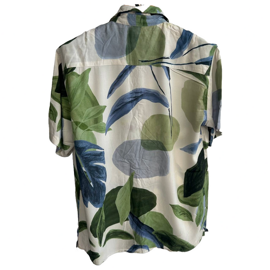 Zara White Patterned Cuban Shirt