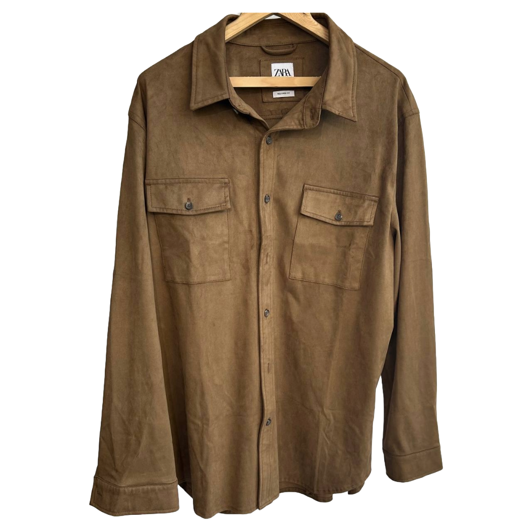 Zara Men's Faux Suede Oversize Shirt