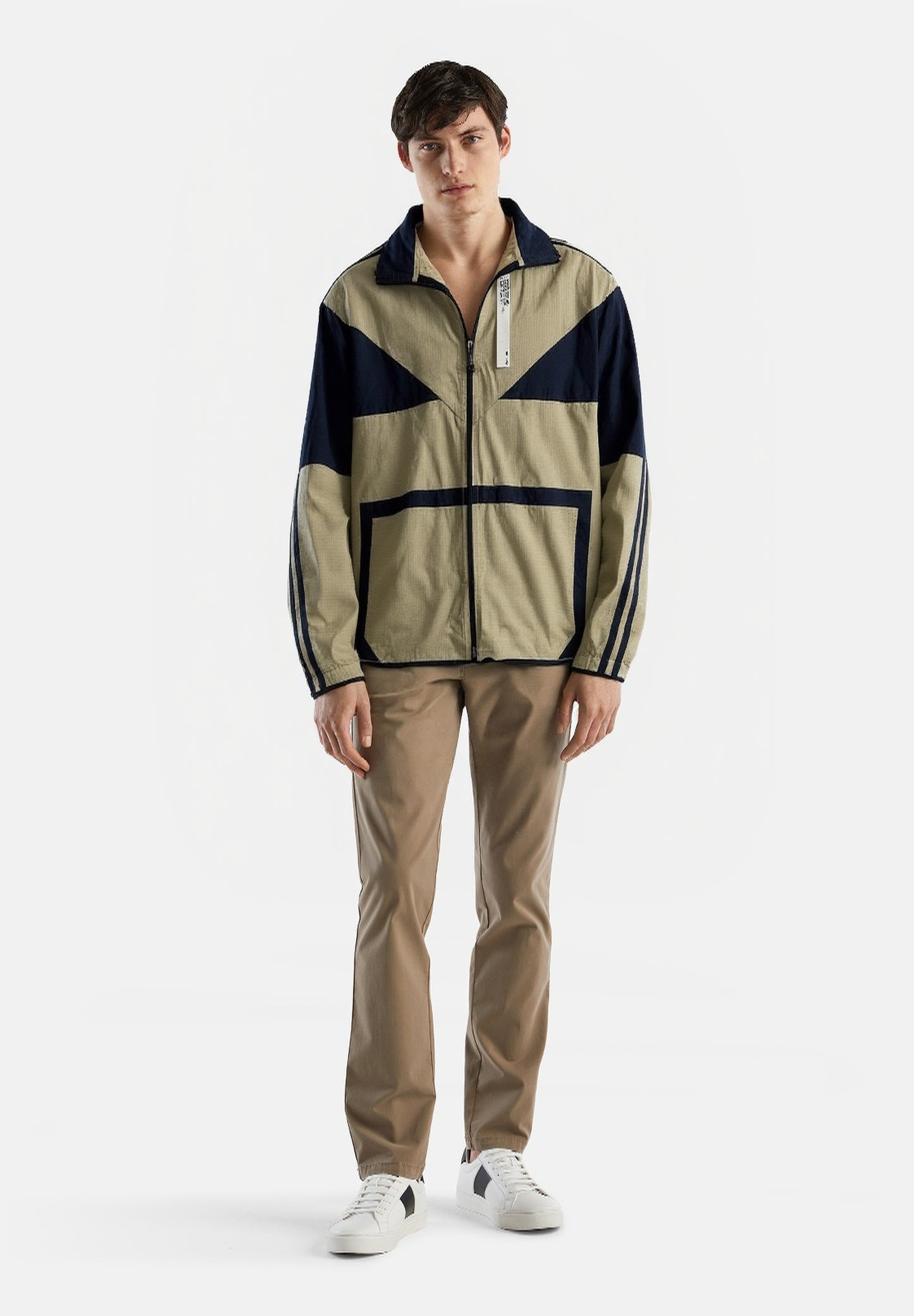 Adidas Originals Men Khaki & Black NMD Colourblocked Sporty Jacket