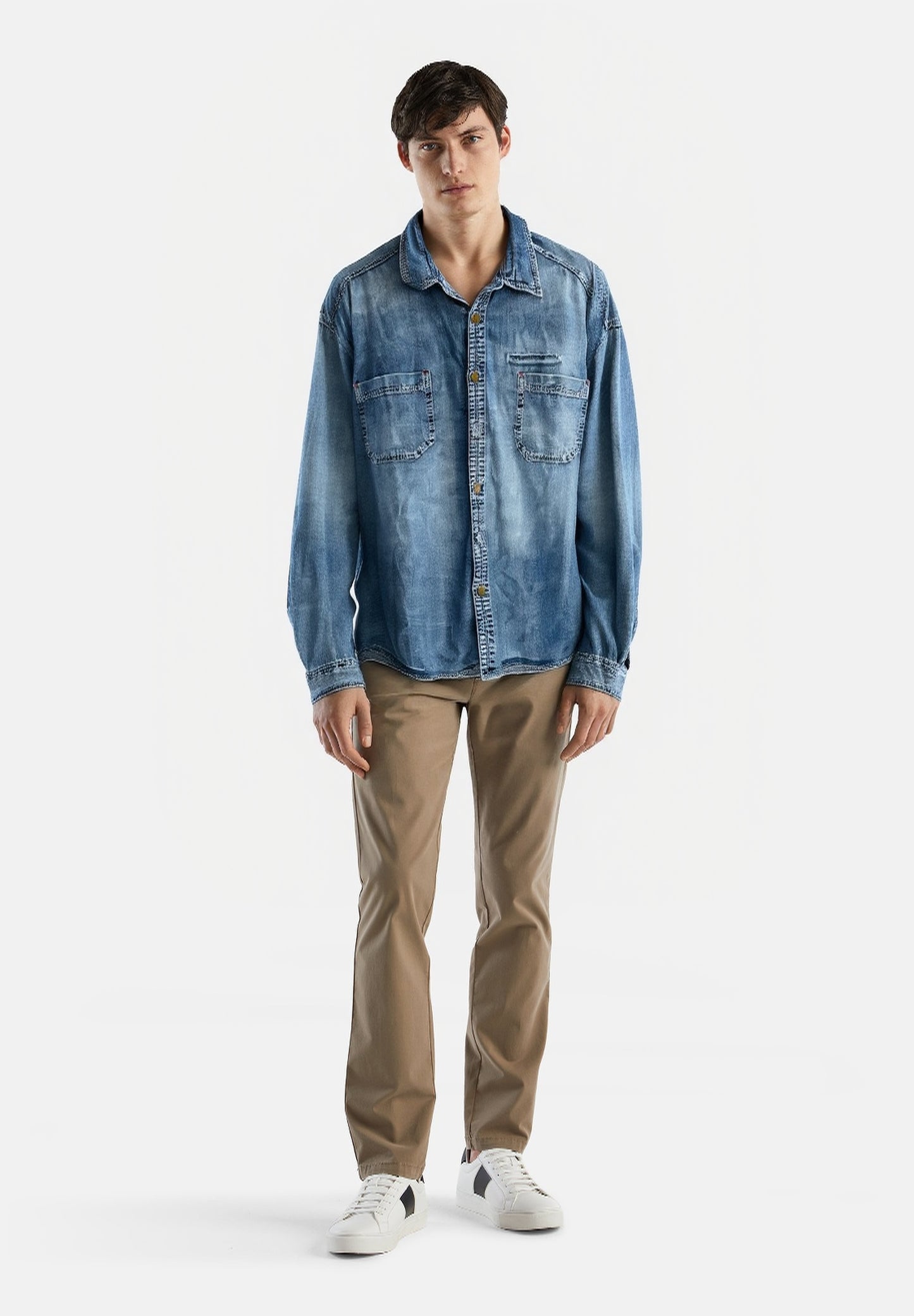 Zara Men Denim Shirt Full Sleeves Light Blue
