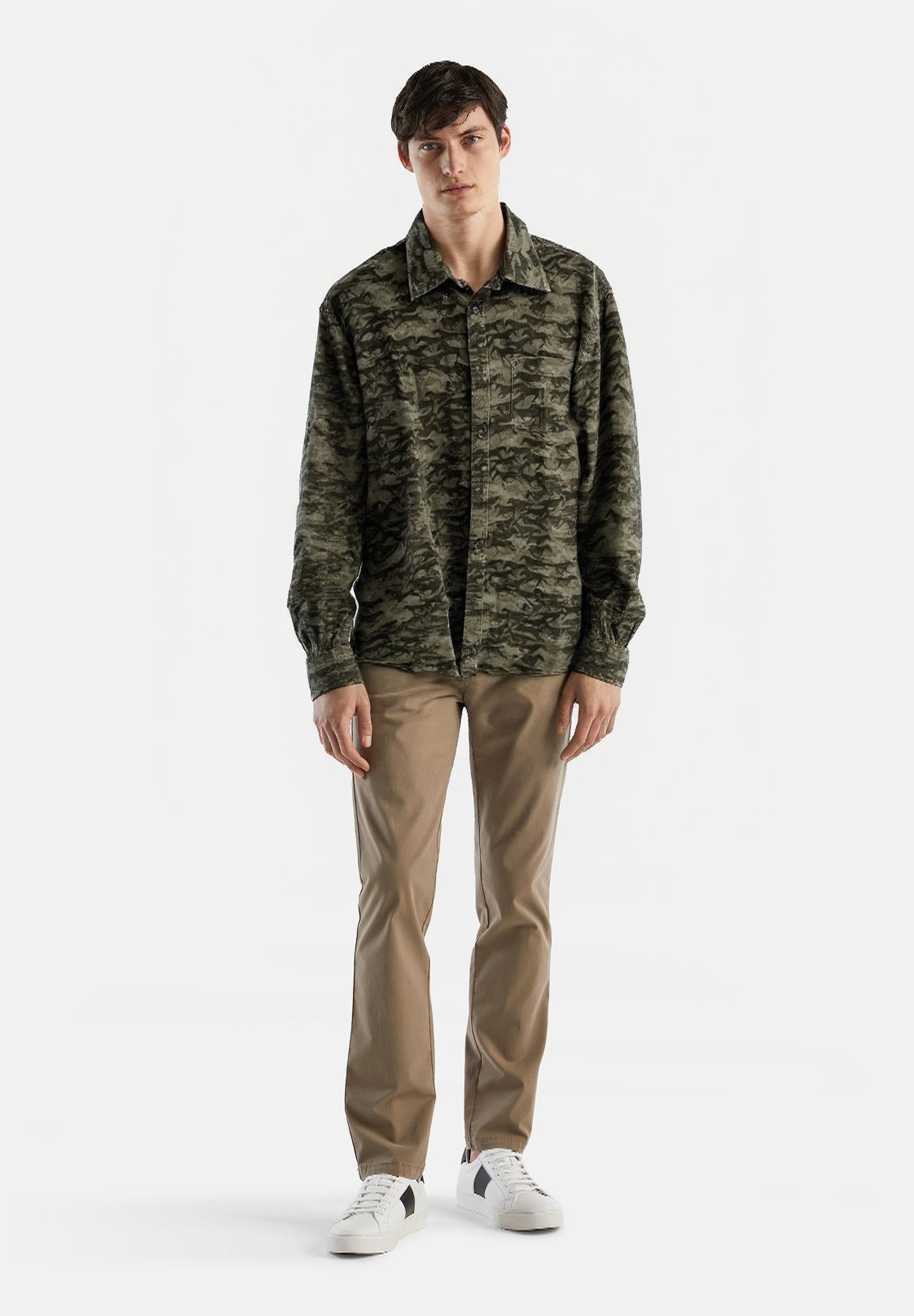 Brooks Brothers Horse total pattern Camofra corduroy shirt