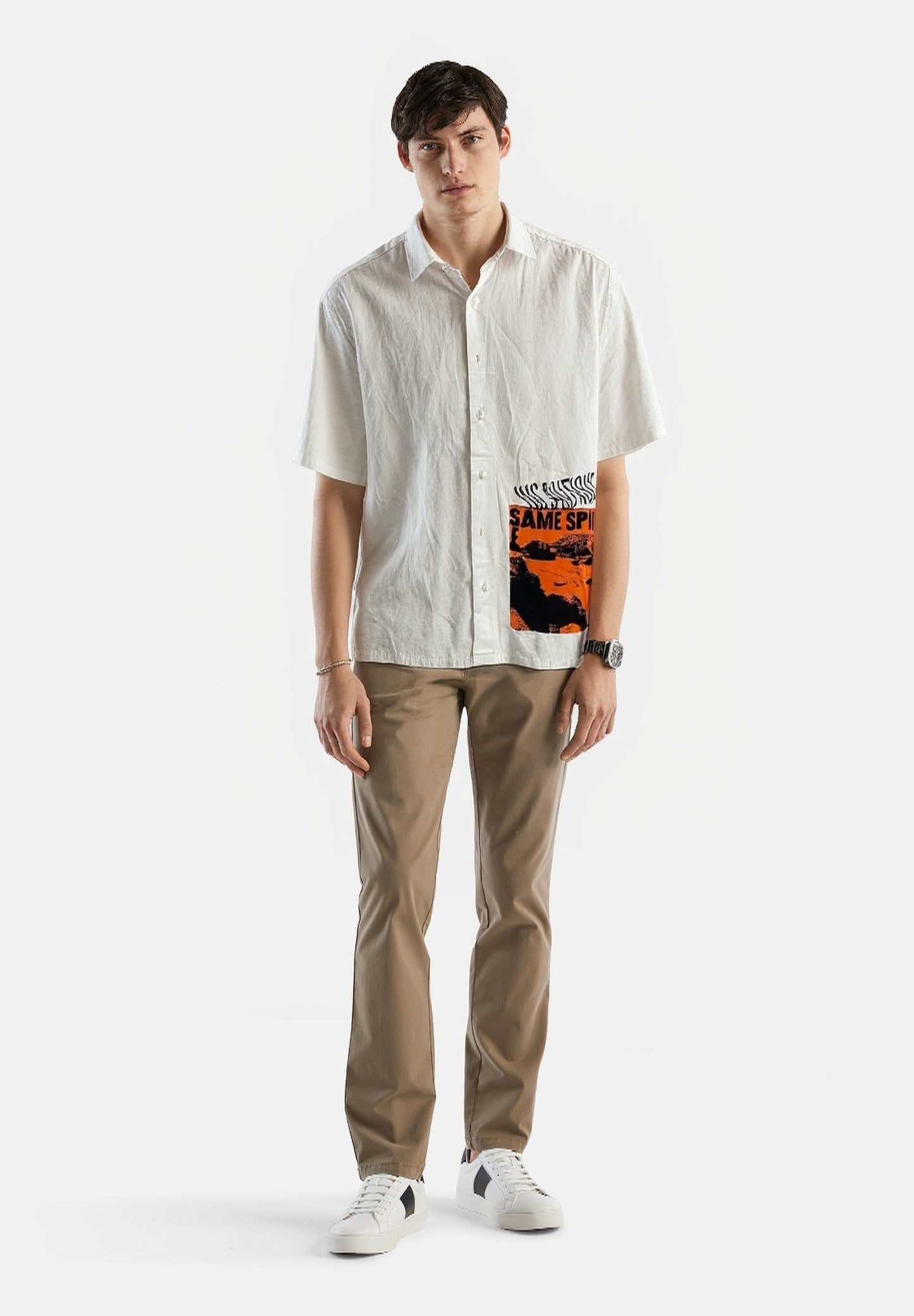Zara men short sleeve shirt white