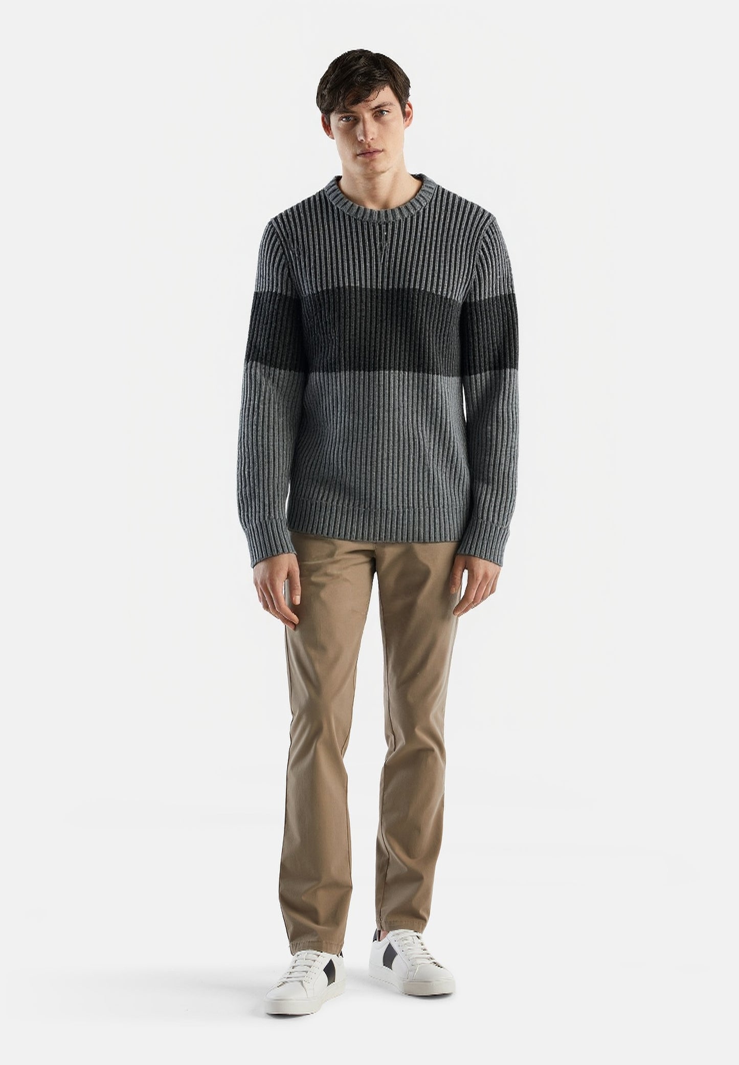 H&M Mens Gray Long Sleeve Knit Sweater