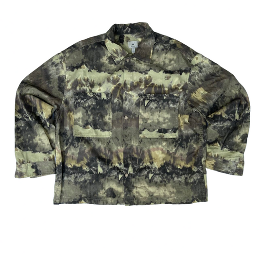 H&M Relaxed Fit Patterned shacket - Khaki green/Patterned