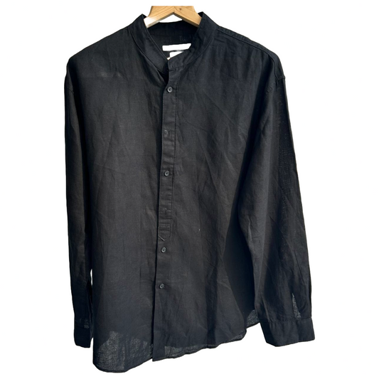 Zara Cotton Linen Shirt Black