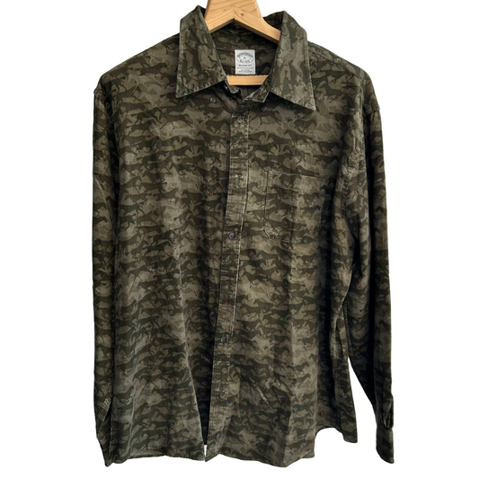 Brooks Brothers Horse total pattern Camofra corduroy shirt