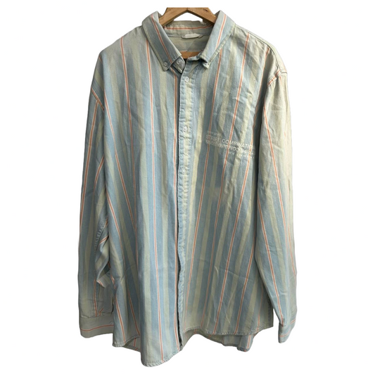 Zara Man Shirt Striped Size XL Long Sleeve Cotton