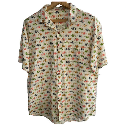 Tistabene Men White Comfort Printed Casual Shirt