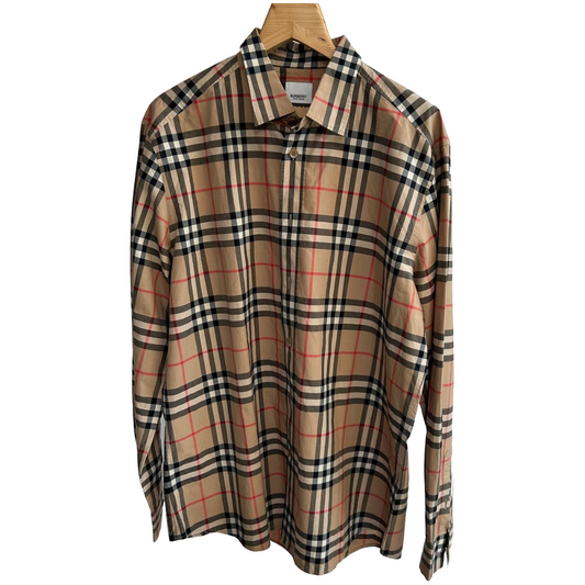 Burberry Regular Fit Check Cotton Shirt  Archive beige