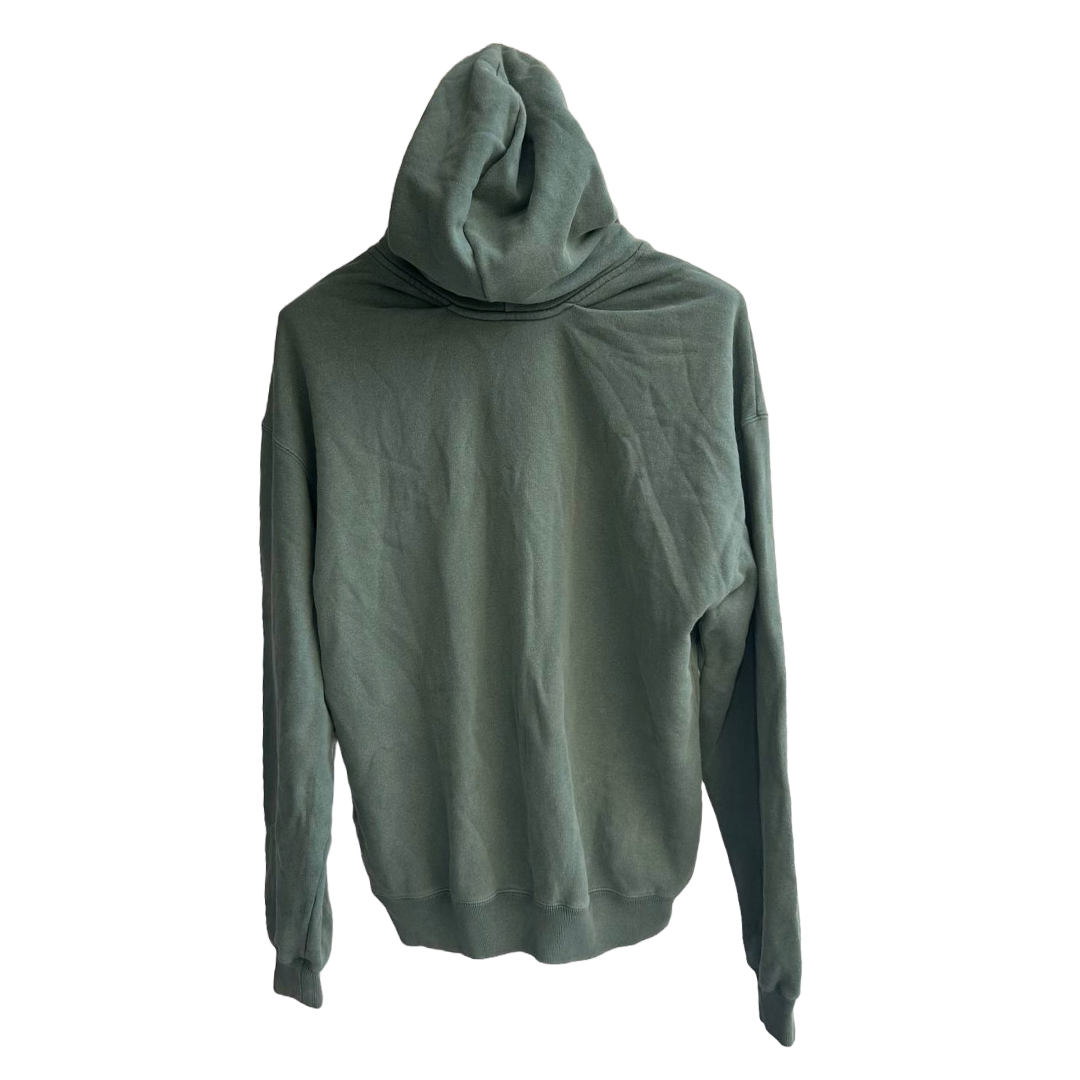 Balenciaga Blue Logo Print Cotton Knit Hoodie