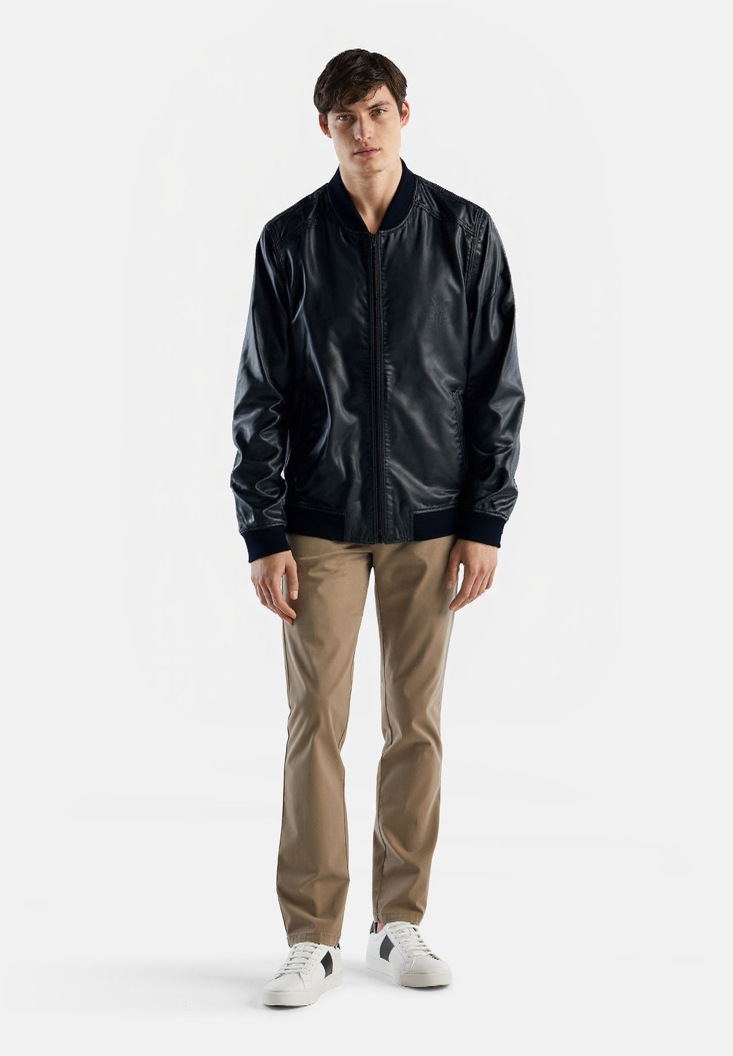 Superdry Men's Leather Bomber Jacket - Black