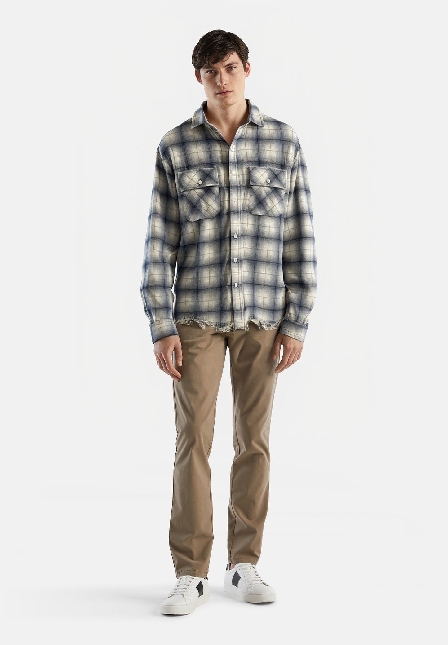 Amiri Distressed Checked Cotton-Flannel Shirt - Black