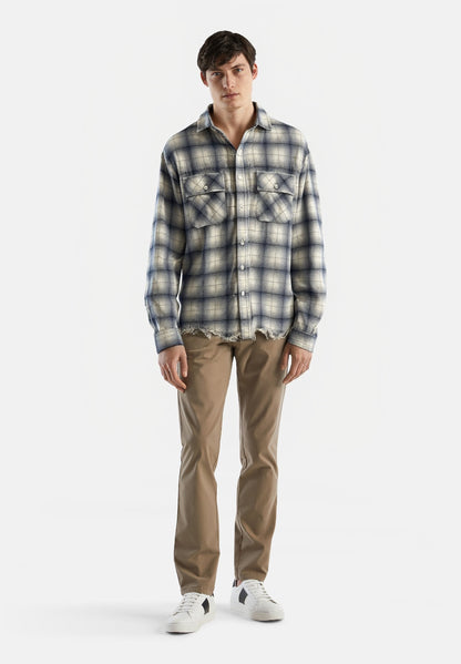 Amiri Distressed Checked Cotton-Flannel Shirt - Black